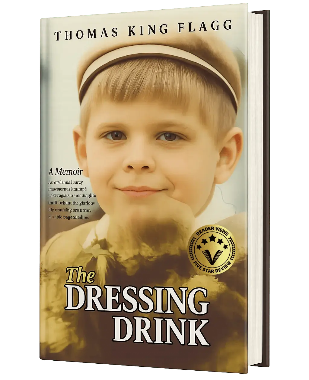 A book cover of a boy with blond hair holding a dog